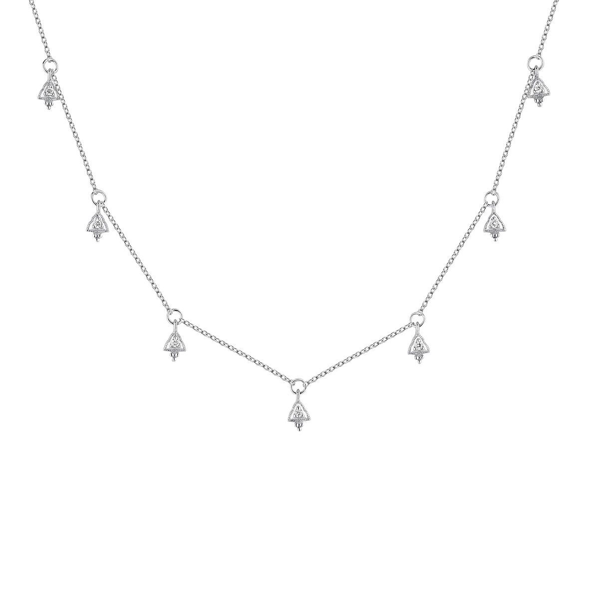 9kt white gold multi diamond necklace , J04506-01, hi-res