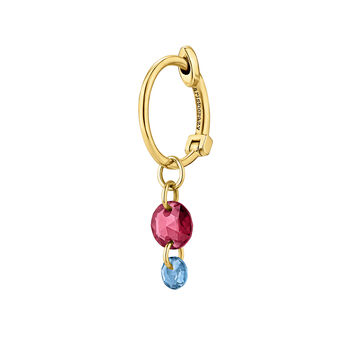 9k gold hoop earring with a rhodolite pendant, J04767-02-RO-LB-H, hi-res