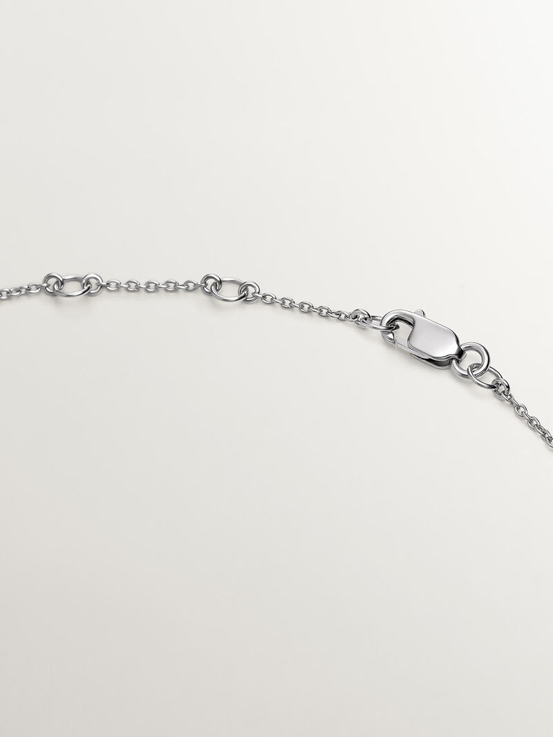 18K white gold necklace with geometric shapes and diamonds image number 6