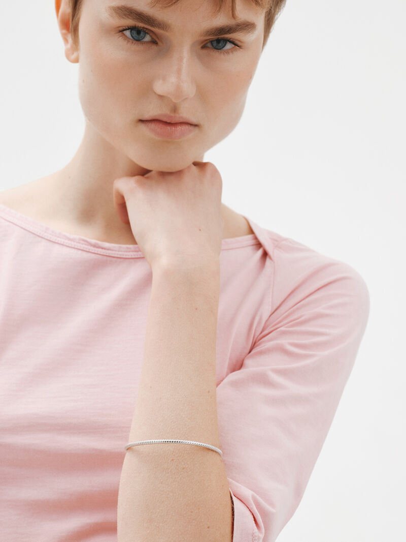 Rigid weekly style bracelet in rhodium-plated 925 silver. image number 1