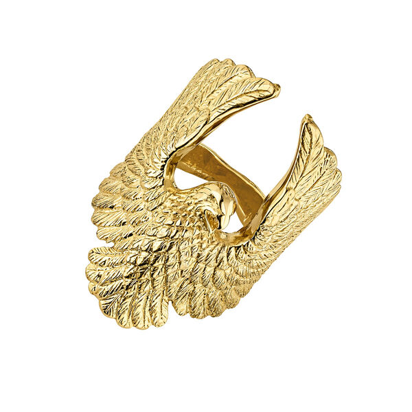 Anillo águila plata recubierta oro, J04550-02,hi-res