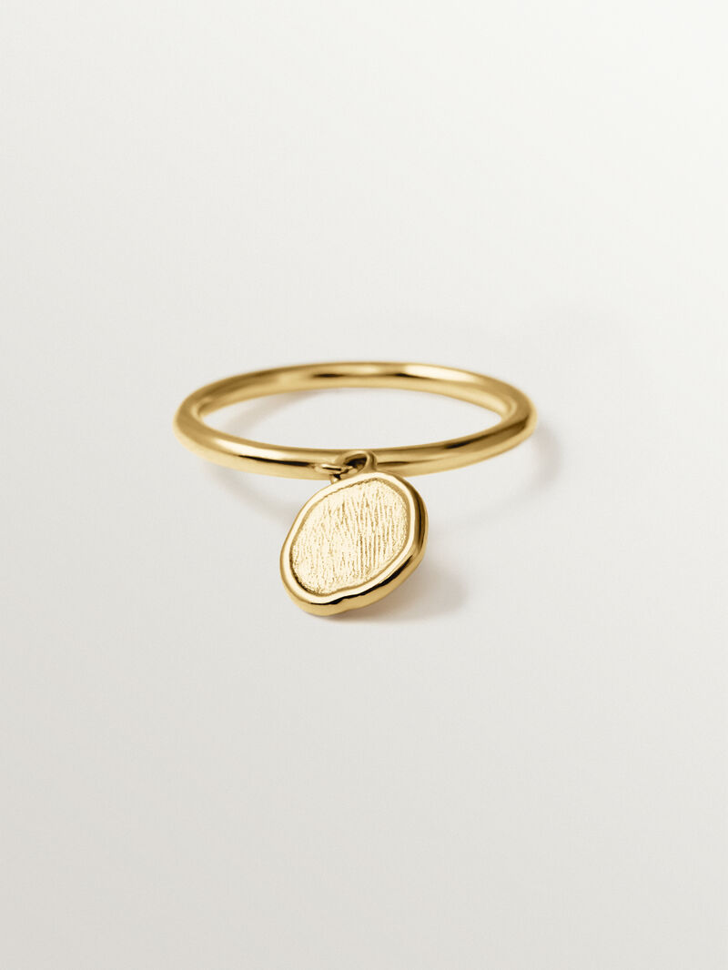 18K gold-plated 925 silver ring with hanging motif image number 2