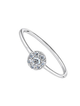 Solitaire diamond rosette ring 0.14 ct white gold , J04203-01-14,hi-res