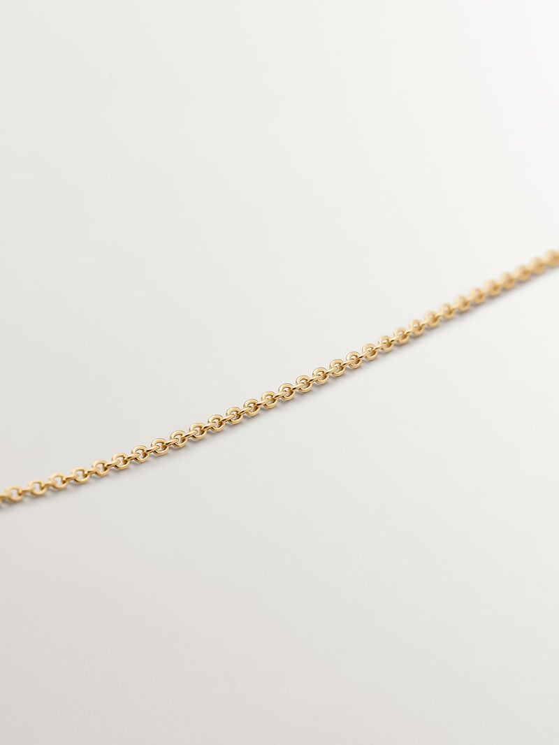 18K yellow gold necklace with white opal and emerald. image number 4