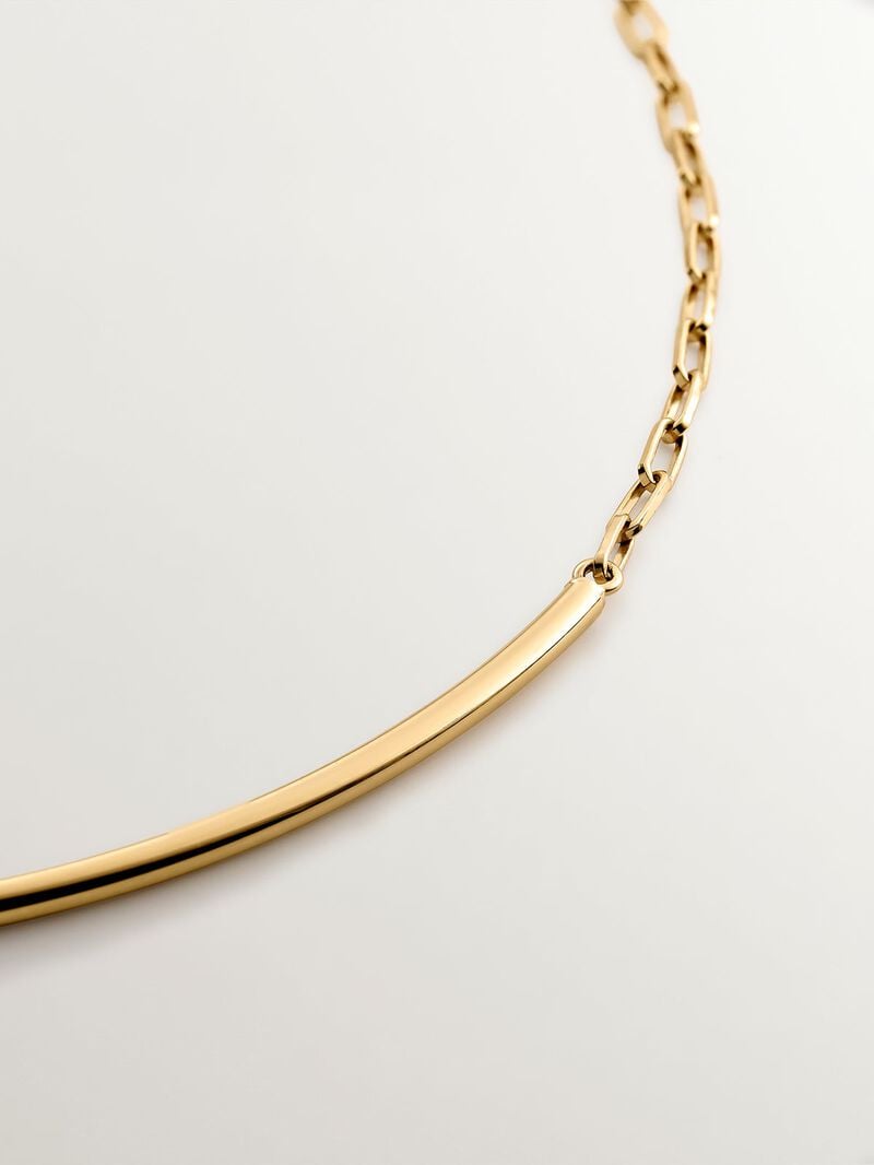 Rigid necklace made of 925 sterling silver coated in 18K yellow gold. image number 2