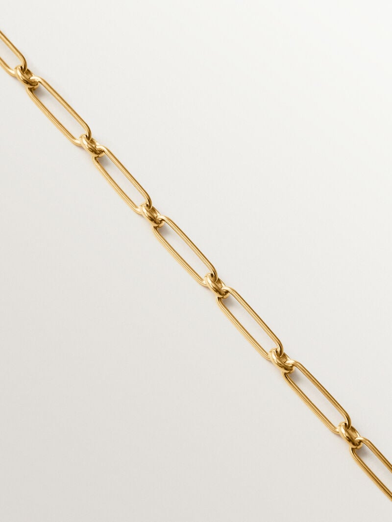 17 cm combined link bracelet in 925 silver plated with 18K gold image number 4