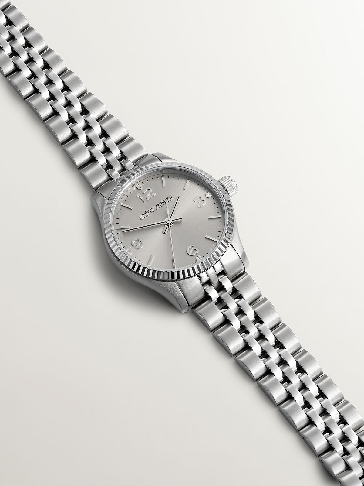 St. Barth Armis Watch with grey steel strap and grey dial