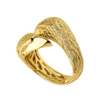 You and me eagle ring in 18k yellow gold-plated silver, J04549-02,hi-res