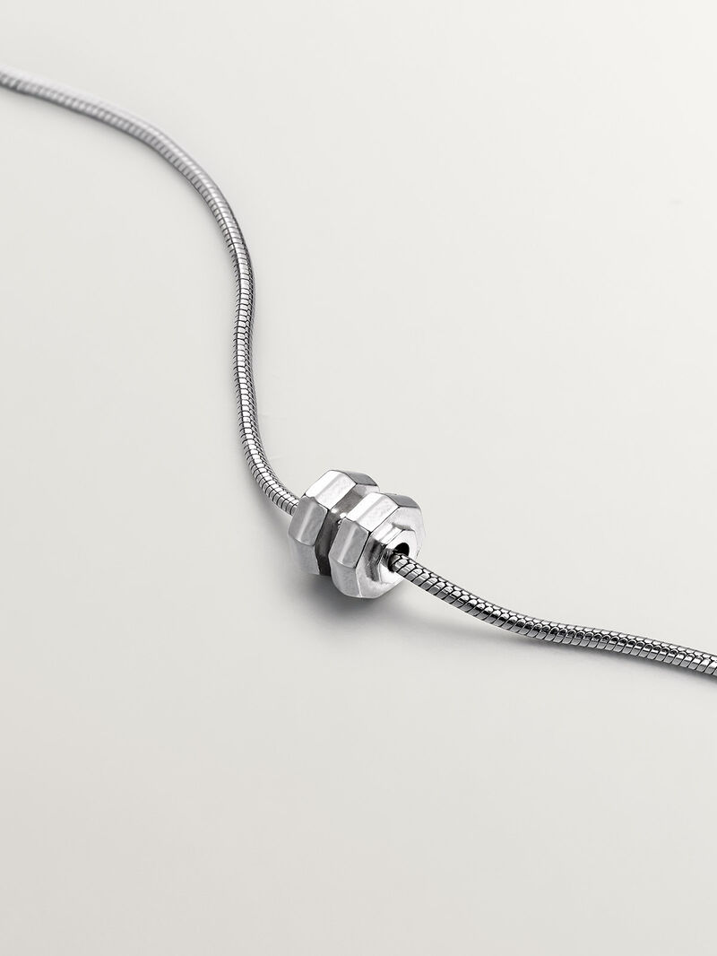925 Barbado Link Silver Bracelet With Geometric Reason image number 2