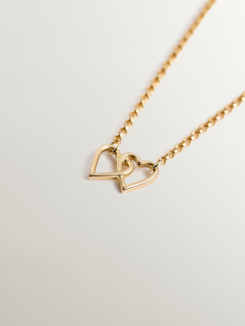 9K Yellow Gold bracelet with interlaced hearts image number 2