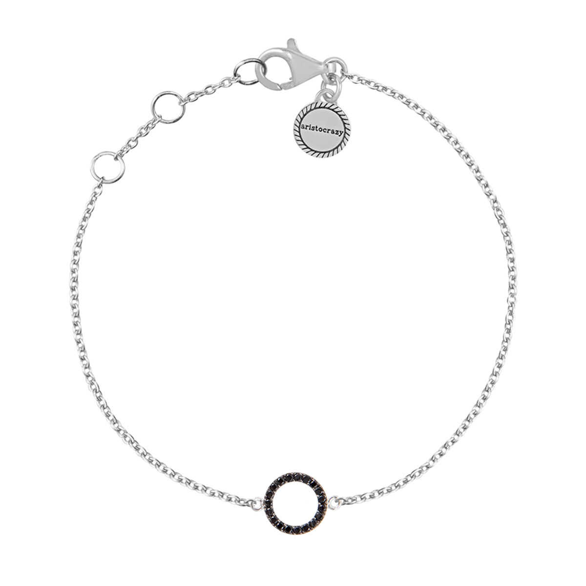 Bracelet cercle spinelles argent , J01624-01-BSN, hi-res