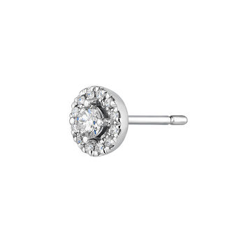 Boucle d'oreille bordure en diamants or blanc 0,10 ct , J04224-01-10-06-H, mainproduct