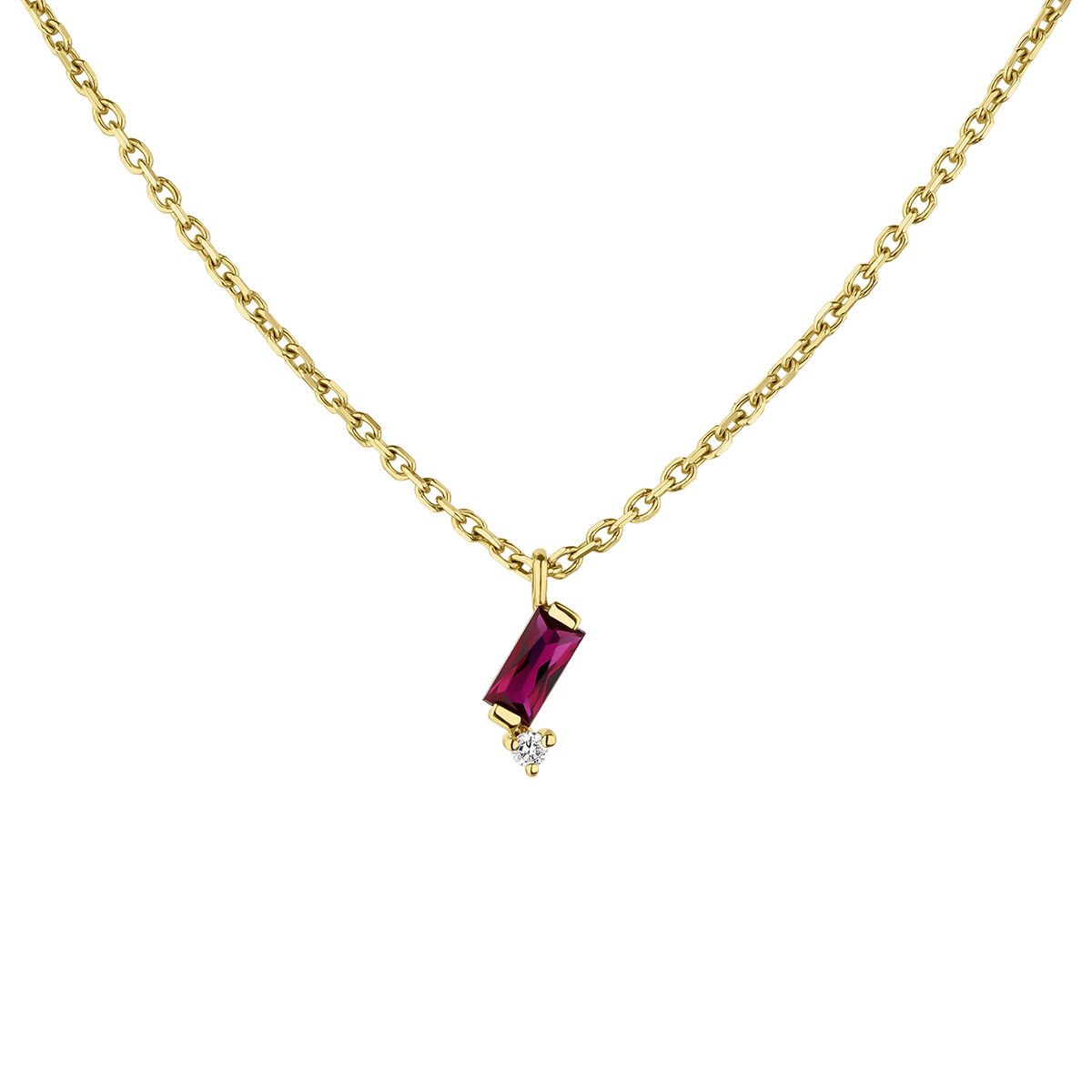 9 ct gold ruby pendant necklace., J04985-02-RU, hi-res