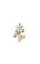 Single 9kt yellow gold earring with triple diamond of 0.033cts, J04956-02-H