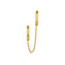 Gold-plated silver double hoop earring with chains, J04872-02-H