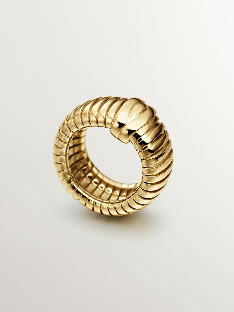 18K yellow gold plated 925 silver tumbagas ring image number 4