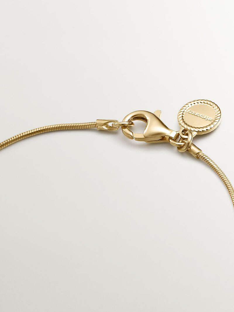 925 silver bracelet in 18k yellow gold of bearded links with geometric motif image number 6