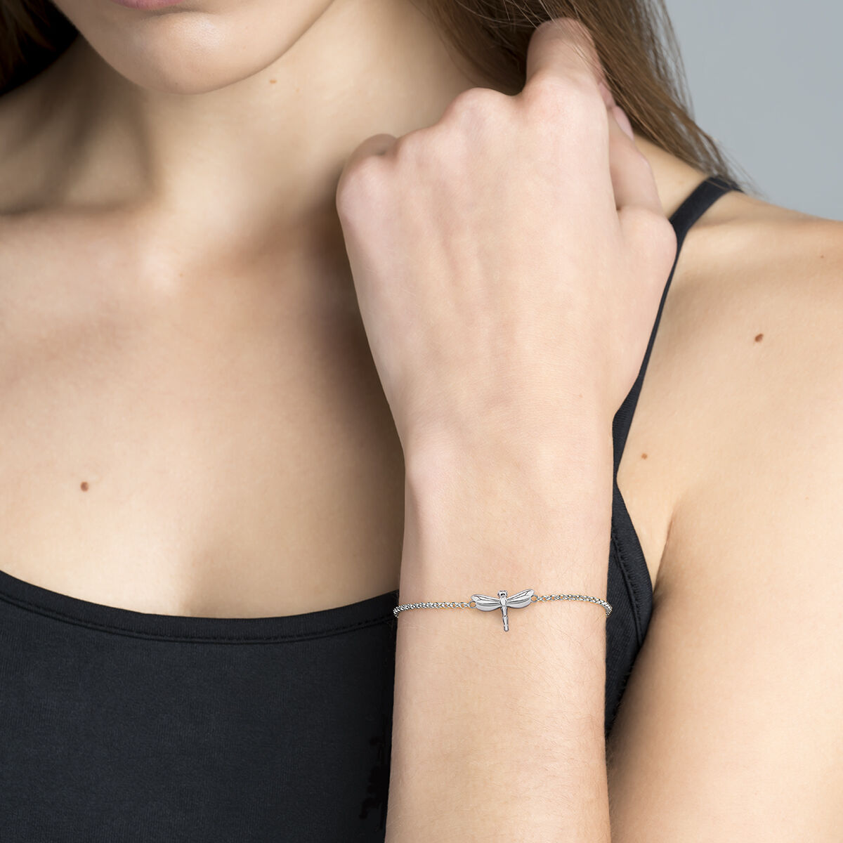 Pulsera libélula plata , J03182-01, hi-res