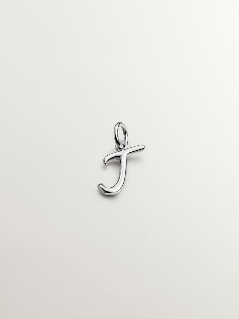 925 Silver Charm with initial J image number 0