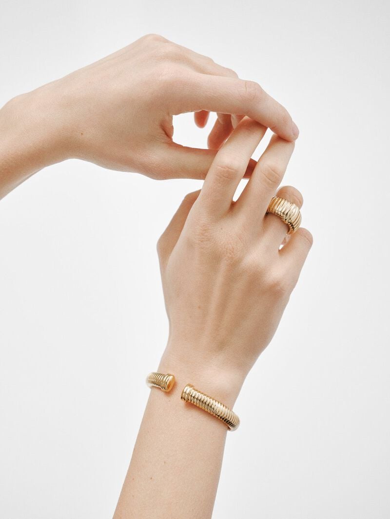 18K yellow gold plated 925 silver tumbagas bracelet image number 5