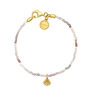 Gold plated spinel motifs ball bracelet, J04946-02-MSN