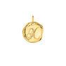 Charm medalla inicial X artesanal plata recubierta oro, J04641-02-X