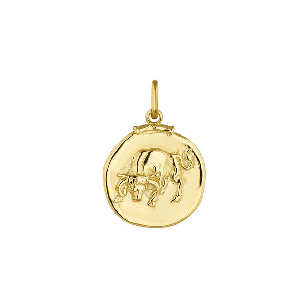 Gold-plated silver Taurus charm , J04780-02-TAU,hi-res