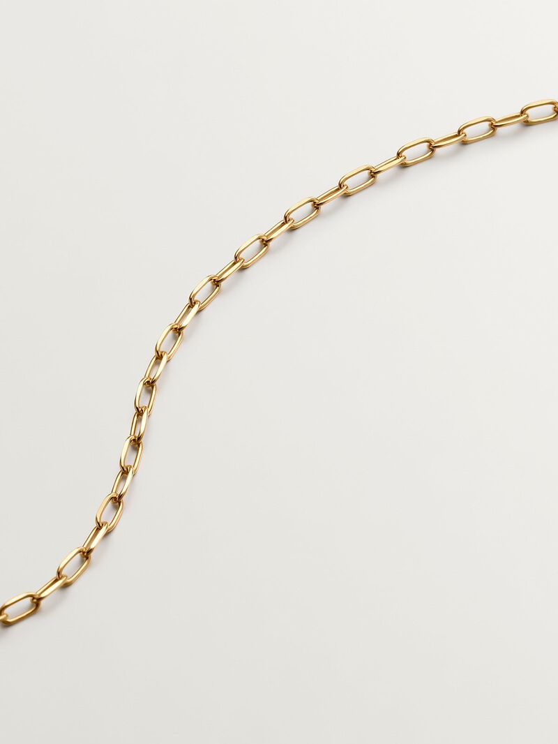 925 Silver Silver Link Collar in 18k yellow gold with a heart image number 4
