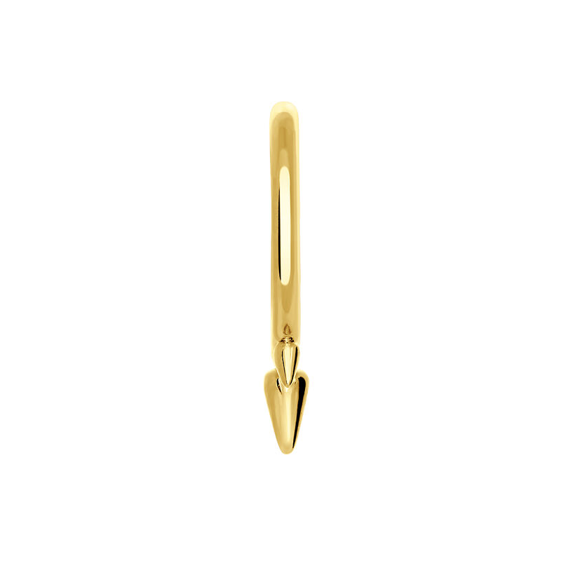 Gold hoop earring piercing with three spikes , J03845-02-H, hi-res
