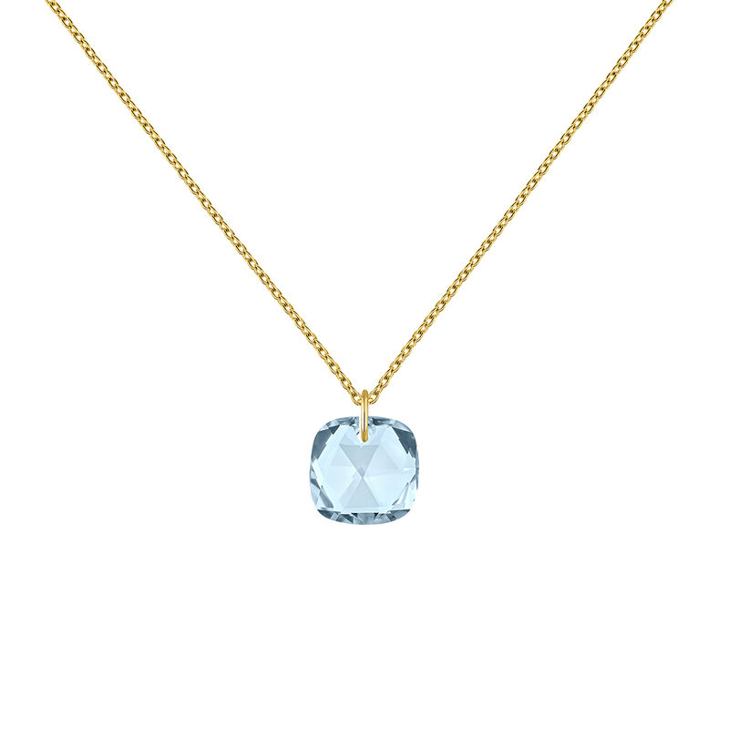 9k gold pendant necklace with sky blue topaz , J04777-02-SKY, hi-res