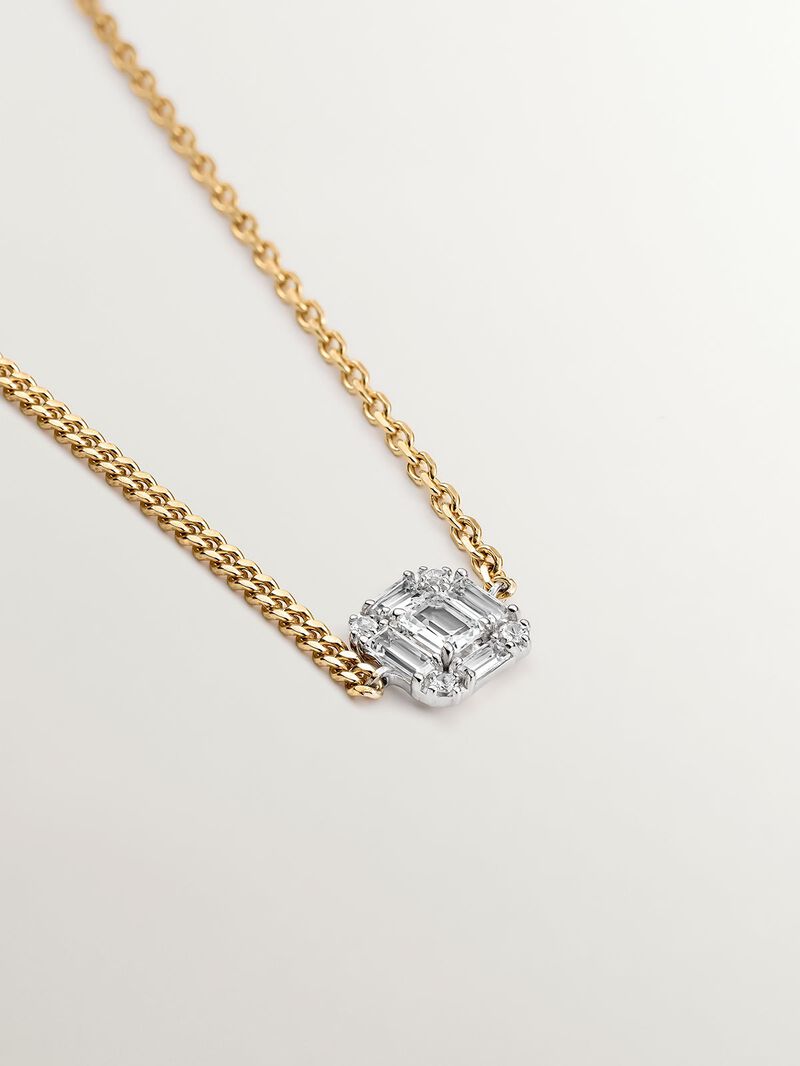 925 Silver bracelet bathed in 18K yellow gold with white topaz. image number 2