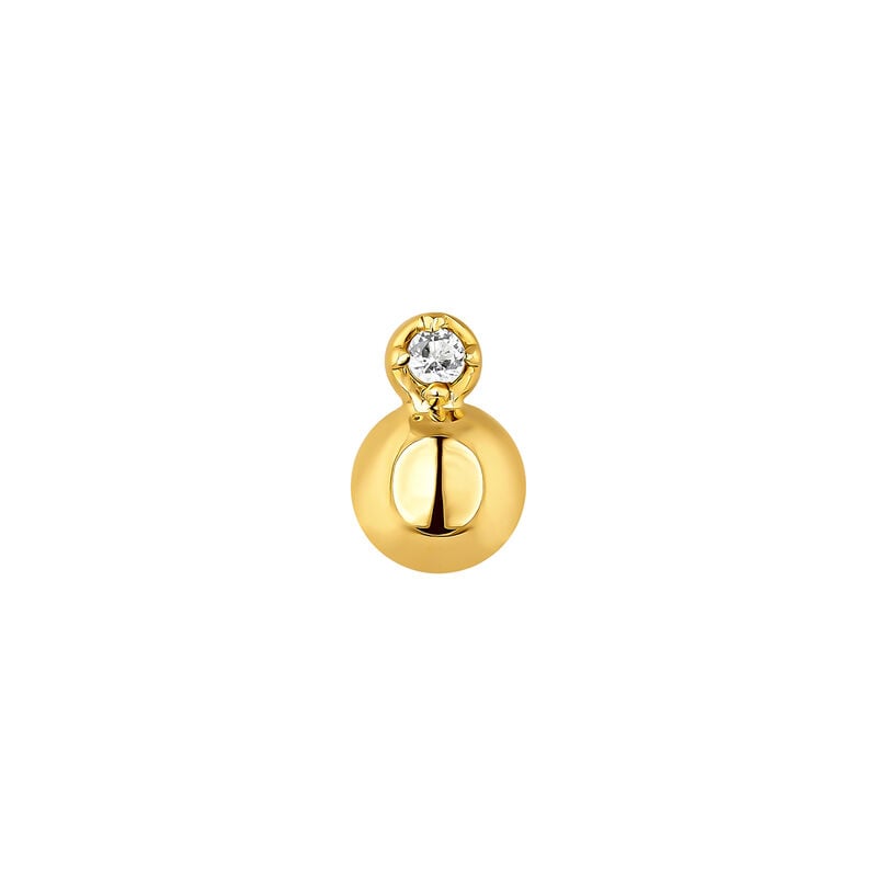 Mini gold plated topaz earring, J04658-02-WT-H, hi-res