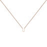 Rose gold Initial U necklace , J04382-03-U