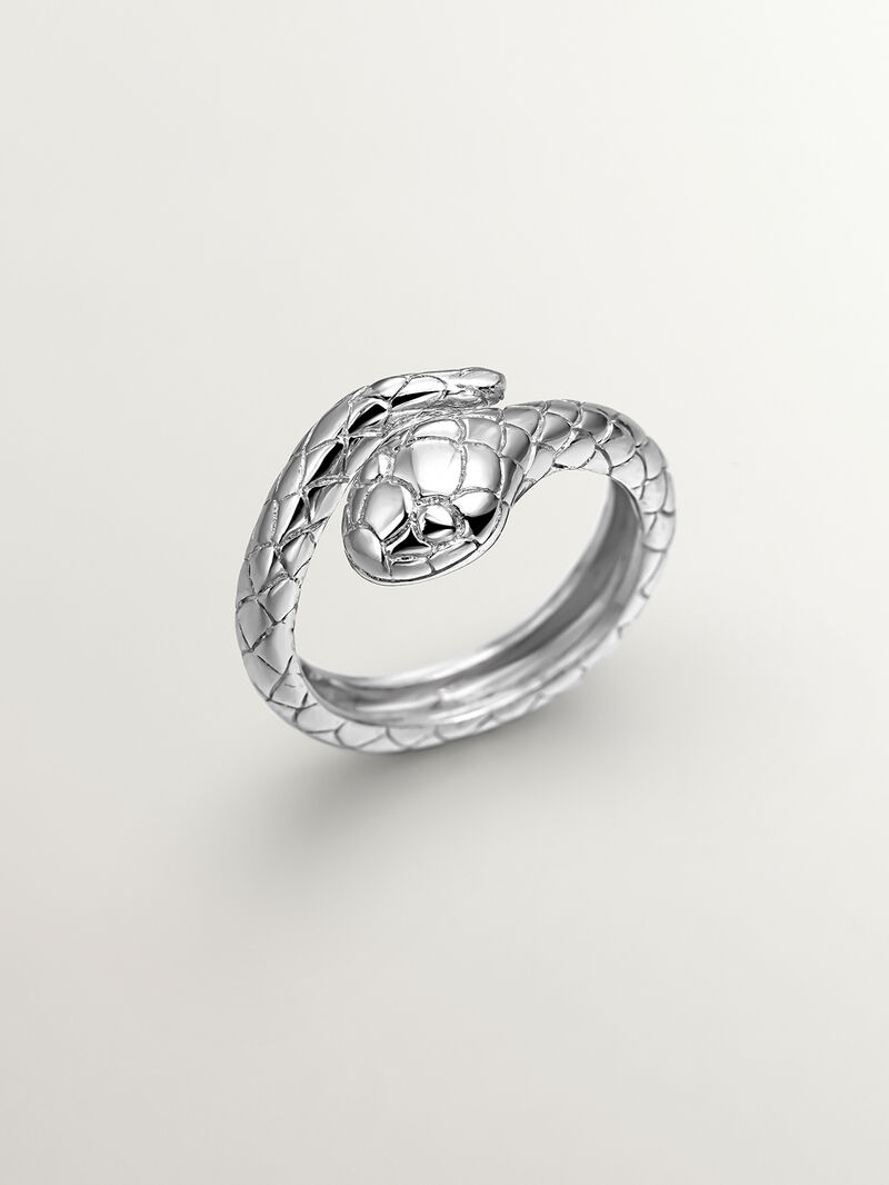 925 Silver Ring with Snake Design image number 0