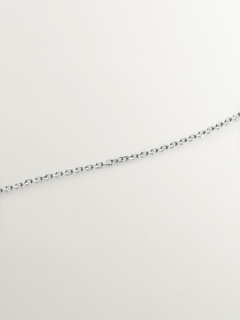 18K white gold pendant with cross featuring white diamonds. image number 4