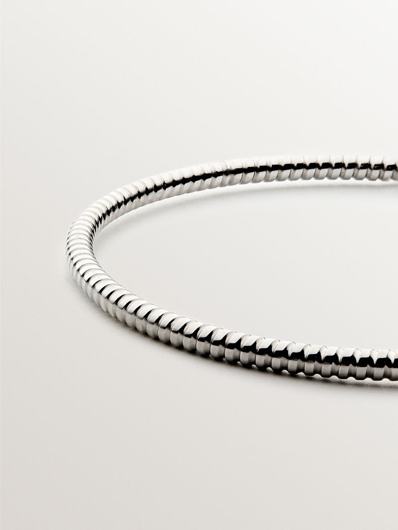 Rigid weekly style bracelet in rhodium-plated 925 silver. image number 4