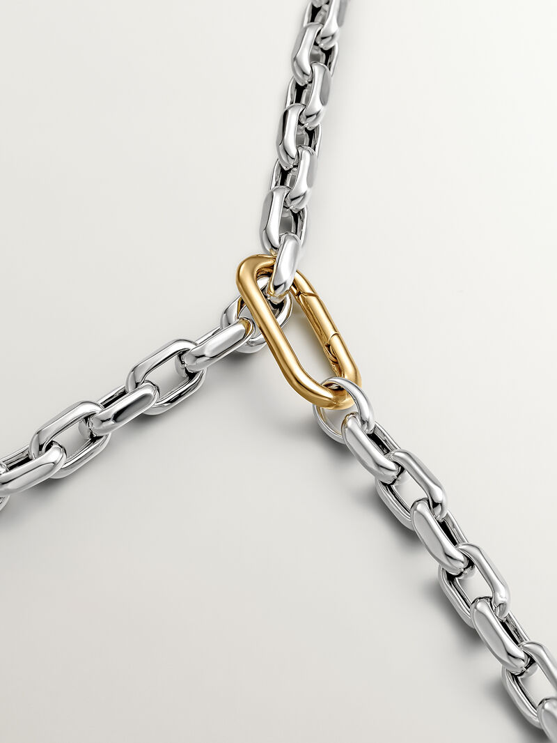 Oval carabiner in 925 silver coated in 18K yellow gold. image number 4