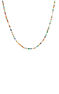 Necklace in 18k yellow gold-plated silver with multicoloured stones, J04877-02-MULTI
