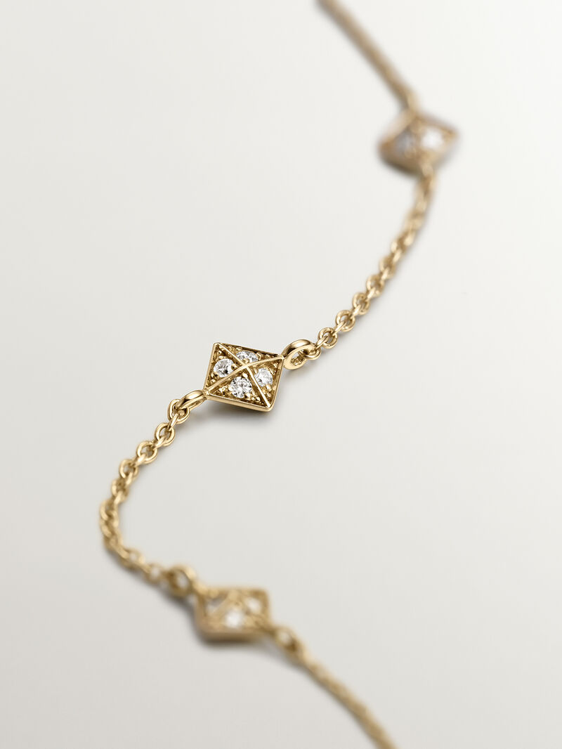 18K yellow gold bracelet with geometric shapes and diamonds image number 6