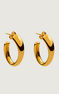 Boucles d'oreilles ovales moyennes argent plaqué or , J00800-02