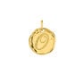 Gold-plated silver O initial medallion charm , J04641-02-O
