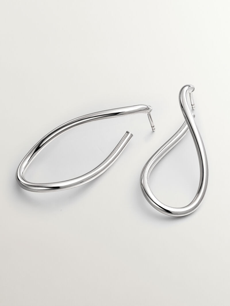 Large wavy hoop earrings made of 925 silver image number 2
