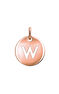 Rose gold-plated silver W initial medallion charm  , J03455-03-W