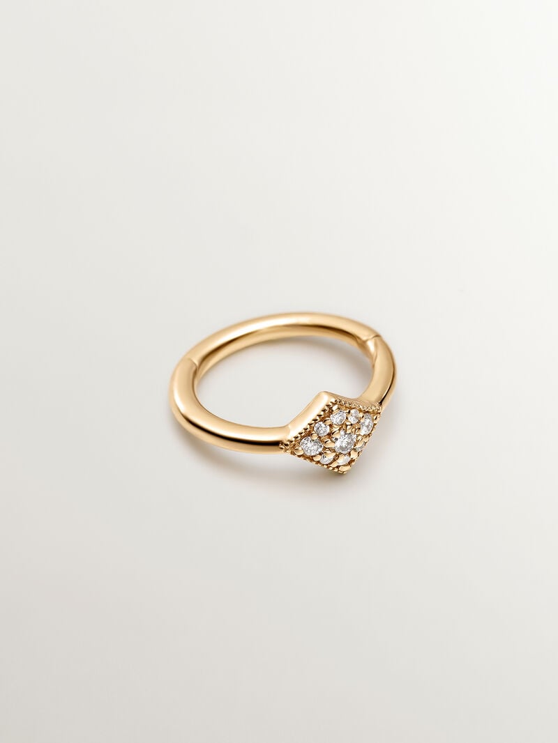 18K Yellow Gold Earring with Diamonds image number 2