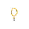 Gold diamond hoop earrings , J04423-02-H
