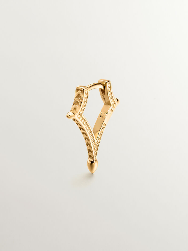 Single 9K yellow gold earring in diamond shape. image number 0