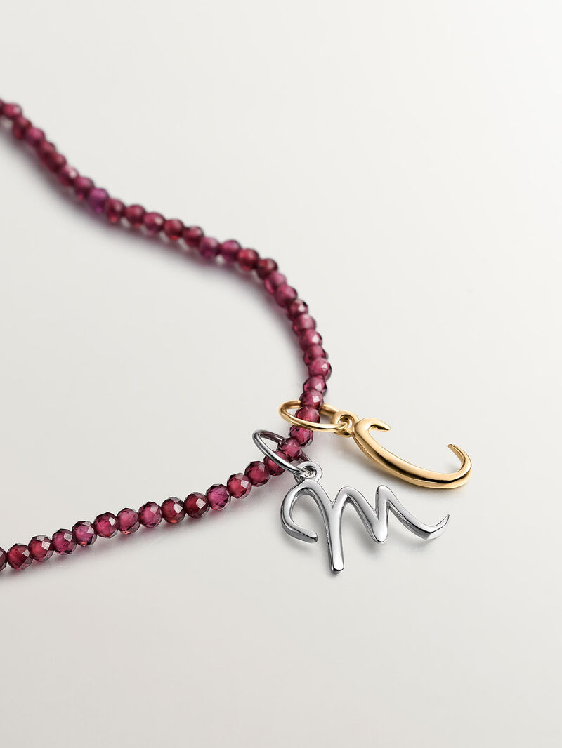 18K Yellow Gold Plated 925 Silver Charm with Initial C image number 4