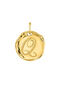 Charm medalla inicial Q artesanal plata recubierta oro , J04641-02-Q