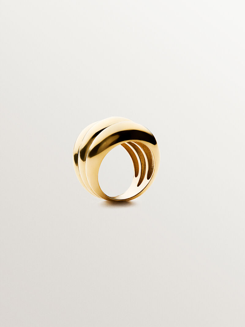 Triple ring in 925 silver plated in 18K yellow gold image number 4