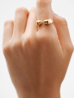 You and me panther ring in 18k yellow gold-plated silver, J04193-02,model